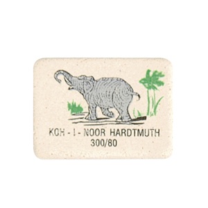 ластик elephant 26*18,5*8 белый, каучук, 300/80 /k-i-n