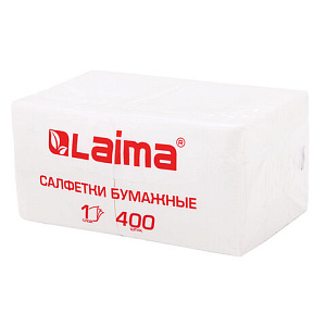 салфетки бумажные 24*24см 400шт. big pack белые 114724 /лайма