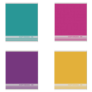 тетрадь 48 л., клетка, офсет №2 эконом, обложка картон, однотонная, 402322 /st