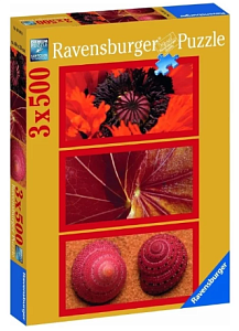 набор 3 пазлов 3*500 впечатления о природе. красный 162840 /ravensburger