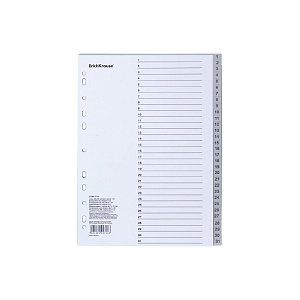 разделитель пластиковый а4 31о цифровой 55901 /ек