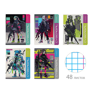 тетрадь 48л клетка cybergirl 7-48-1285 /bv