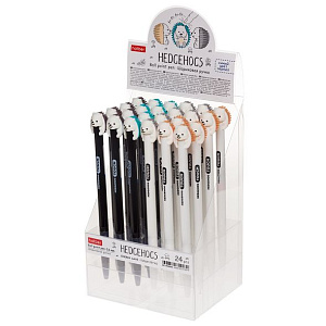 ручка-автомат масляная 0.6 hedgehog синяя ассорти вр_058666 /hatber