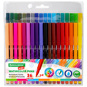 фломастеры  36цв классические вентилируемый колпачок, пвх-упаковка, 152603 /brauberg