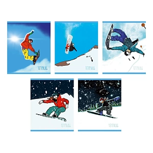 тетрадь 48л клетка на снежном склоне. обложка эконом, 488656 /эксмо