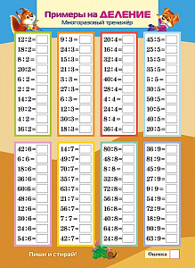 игра обучающая а4 многоразовый тренажер. умножение и деление ио4_30486 /hatber