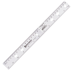  линейка пластиковая 30 см, crystal, прозрачная, 210284