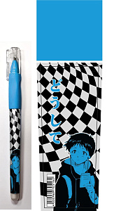 ручка 0,5 аниме. клетка голубая гелевая, прорез. корпус, синяя 70516 /centrum