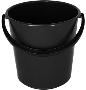 ведро пластмассовое 10л черное без крышки /интерм