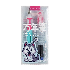 ручка перьевая kawaii animals, синяя, с двумя картриджами 20-0386 /bv изображение ручка перьевая kawaii animals, синяя, с двумя картриджами 20-0386 /bv