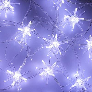 эл.гирл. 15л led с насадками астероид без мигания, белая, 3м 381-176 /сноубум