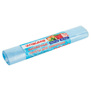 пакеты фасовочные 24*37 для заморозки, 14мкм 50шт/рулон 606709 /лайма фото