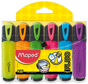 набор 6 текстмаркеров fluo pep's classic,1-5мм (жел,оран,роз,зел,гол,фиол) 742557 /maped
