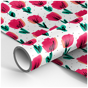 бумага упаковочная 70*100см red tulips, 90г/м, м100_41074 /meshu изображение бумага упаковочная 70*100см red tulips, 90г/м, м100_41074 /meshu фото