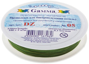 проволока 100м для бисера d=0,3мм ярко-зеленая dz №05 /gamma проволока 100м для бисера d=0,3мм ярко-зеленая dz №05 /gamma