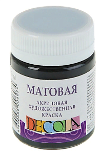 акрил матовый черный 50мл 14328810 /decola
