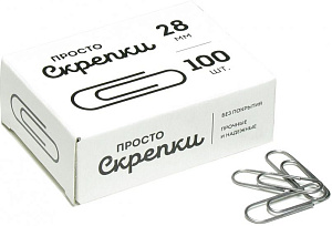 скрепки 28мм 100шт. овальные с28-100 4135501 /globus, attomex