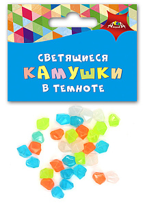 камушки декоративные светящиеся в темноте, ассорти -3 с3751-03  /апплика