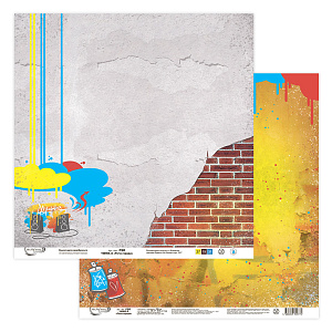 бумага для скрапбукинга 305*305 ритм города 06 190г/м psr 190905 /mr.painter изображение бумага для скрапбукинга 305*305 ритм города 06 190г/м psr 190905 /mr.painter