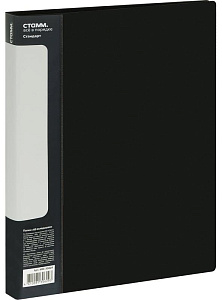 папка 60м/ф 700мкм 21мм стандарт, пластик, черная мм-30629 /стамм