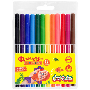 фломастеры 12цв каляка-маляка, вент. колпачки,  блистер фкм12