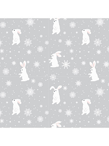 бумага упаковочная 70*100см зимний зайка уб-4322 /miland